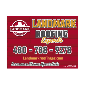 Bright, captive yard sign for a roofing company used for marketing to potential customers. | Poster Design by Wally_F