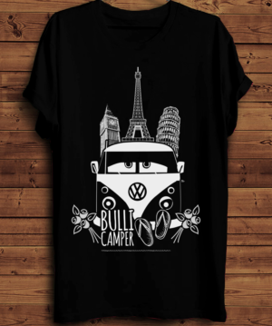 camping lover and bulli driver | T-shirt Design by creative gravity