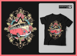 camping lover and bulli driver | T-shirt Design by Gohsantosa