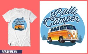 camping lover and bulli driver | T-shirt Design by PenArmy