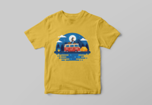 camping lover and bulli driver | T-shirt Design by el_shekoo7