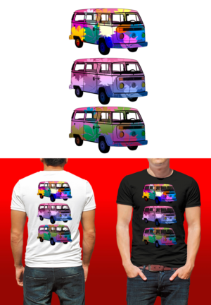 camping lover and bulli driver | T-shirt Design by Al Pech