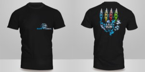 Fun, modern, and cool design for a kayak tour company! | T-shirt Design by Kero