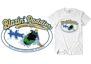 Fun, modern, and cool design for a kayak tour company! | T-shirt Design by Uprinteez