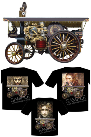 Steam traction engine Steam Punk style | T-Shirt-Design von the artworks