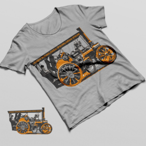 Steam traction engine Steam Punk style | T-shirt Design by jaycobbb