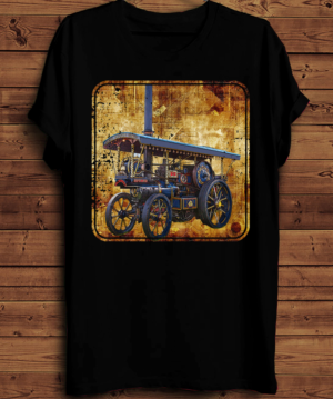 Steam traction engine Steam Punk style | T-shirt Design by creative gravity