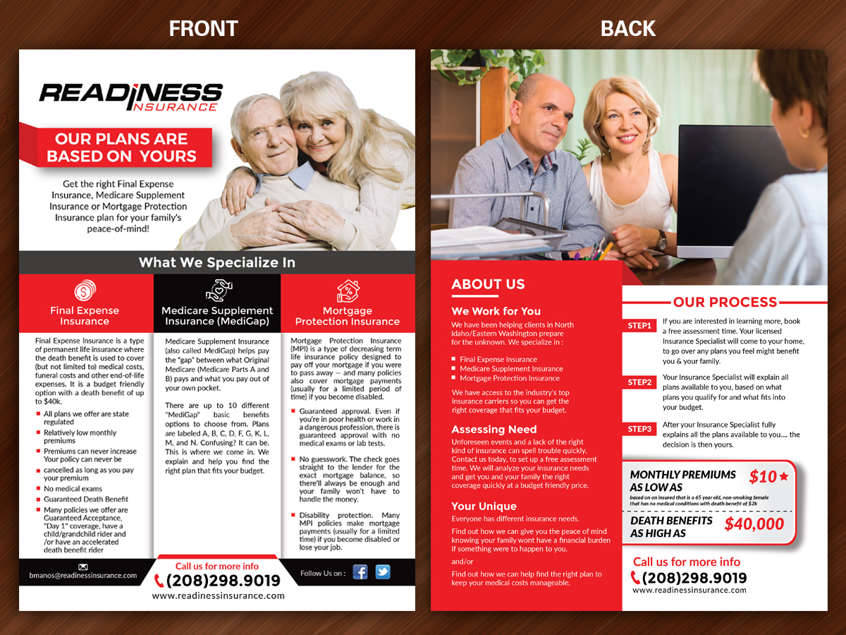 Flyer Design by Sarmishtha Chattopadhyay_loginchange for Readiness Insurance | Design #22134365