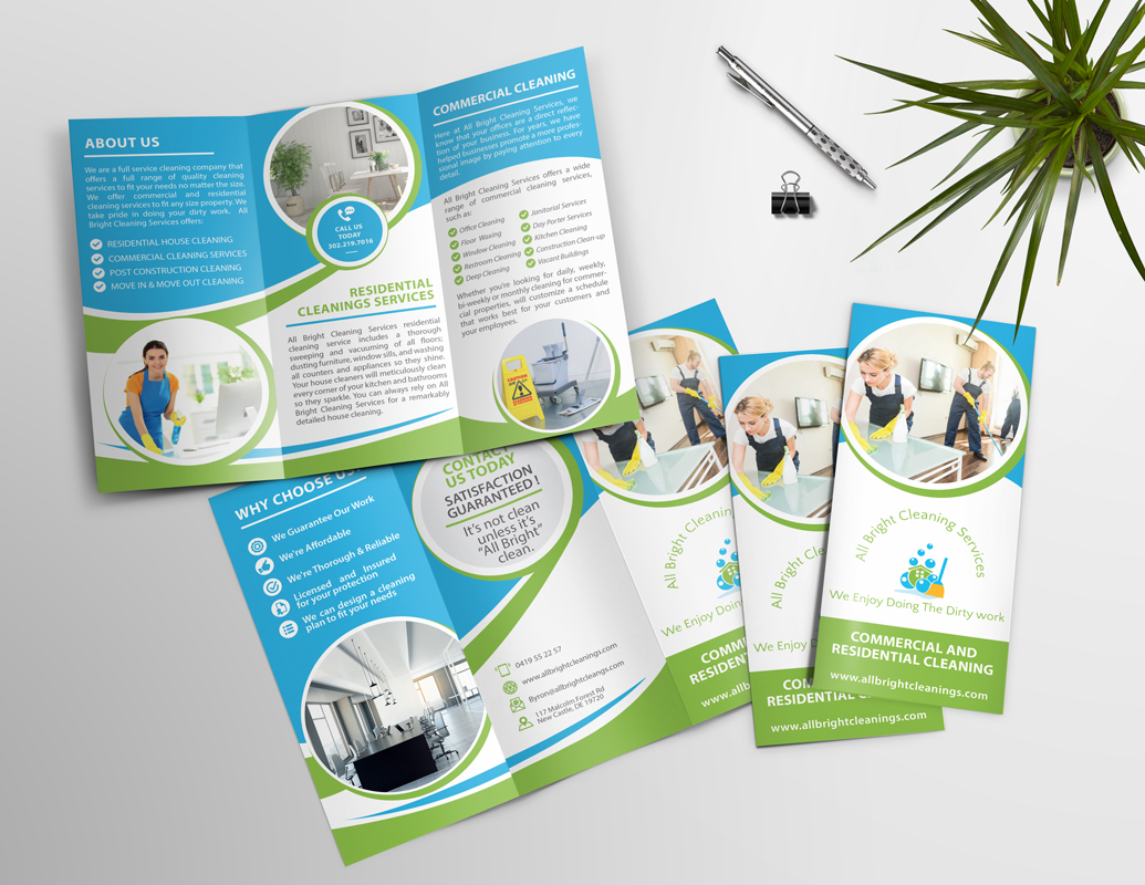 Brochure Design by Ena for All Bright Cleaning Services | Design #22135812