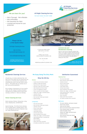 All Bright Cleaning Services - New Brochure Design Project | Brochure Design by Annie Creative Service