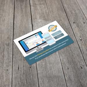 Post card selling a software for elderly visitor security | Postcard Design by GraphicsGuru