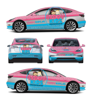 Tesla model 3 car Wrap Design for daycare in the Netherlands | Car Wrap-Design von Kira.graphics