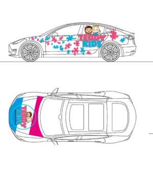 Tesla model 3 car Wrap Design for daycare in the Netherlands | Car Wrap-Design von Rozita