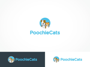 The logo should have the word "PoochieCats" in combination with a fun/cute image of a dog or cat. of a Dog & Cat  | Mascot Design by ArtTank