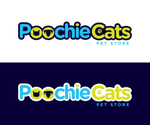 The logo should have the word "PoochieCats" in combination with a fun/cute image of a dog or cat. of a Dog & Cat  | Mascot Design by larismanis