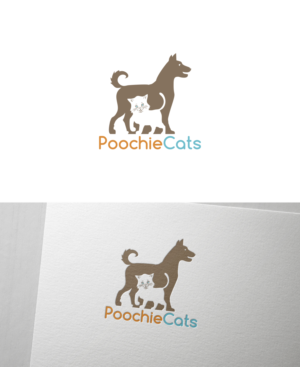 The logo should have the word "PoochieCats" in combination with a fun/cute image of a dog or cat. of a Dog & Cat  | Mascot Design by siti MWDesign