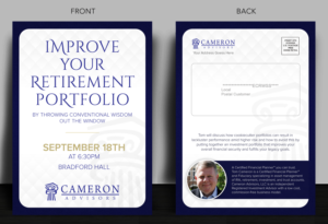 Financial planning firm needs EDDM postcard invitation to workshop | Postcard Design by SAI DESIGNS