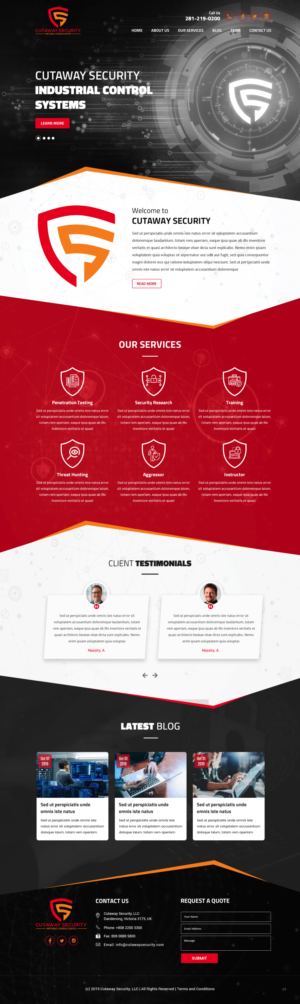 Wordpress Design by pb for Cutaway Security, LLC. | Design #22268845