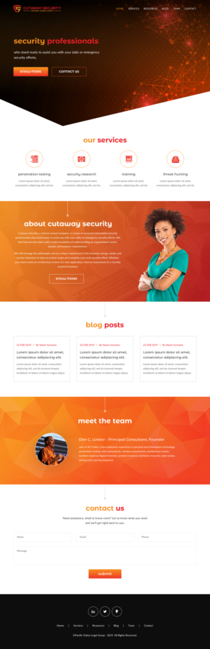 Wordpress Design by rightway for Cutaway Security, LLC. | Design #22269182