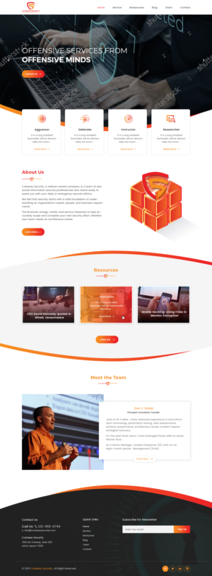 Cutaway Security Information Security Company Site Facelift | WordPress-Design von Ved Web Services