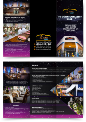 Brochure for the Downtown Abbey Club Private Venue  | Flyer Design by Pixper