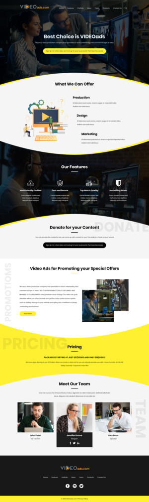 1-3 PAGE WEBSITE LANDING PAGE DESIGN FOR VIDEOADS.COM | Web Design by Jarry199776