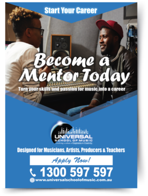 Become a Mentor - For Musicians, Artists, Producers and Teachers | Flyer Design by Pixper