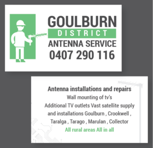 Goulburn district antenna service business card size advertising  | Business Card Design by Annie Creative Service