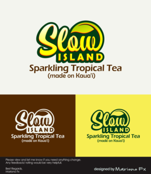 Slow Island- Sparkling Tropical Tea (made on Kaua'i)  | Logo Design by Mariono Fx