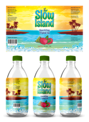 Slow Island- Sparkling Tropical Tea (made on Kaua'i)  | Logo Design by Navisol Creatives