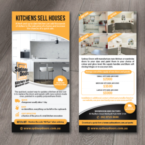 Sydney Doors Kitchen Face Lift DL Flyers | Flyer Design by alex989