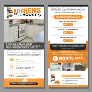 Sydney Doors Kitchen Face Lift DL Flyers | Flyer Design by aspiremedia