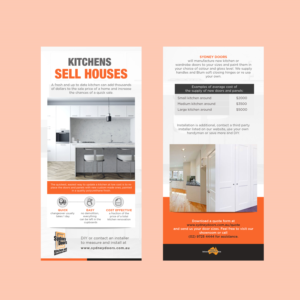 Sydney Doors Kitchen Face Lift DL Flyers | Flyer Design by ZeneFashions