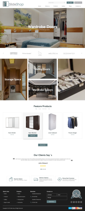 E-commerce website for interior joinery product - Slideshop Trade | Web Design by bdesigner9