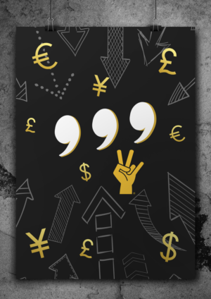 Foundation needs poster to represent $1 billion goal with 3 comma concept | Poster-Design von fallingpixels