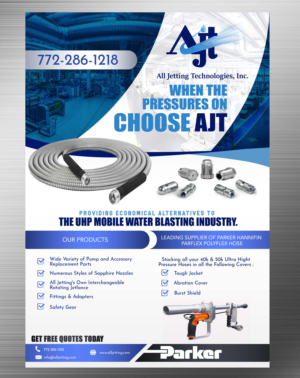 Full Page 40k PSI Water Blasting / Water Jetting  Ad | Flyer Design by Adnan.design