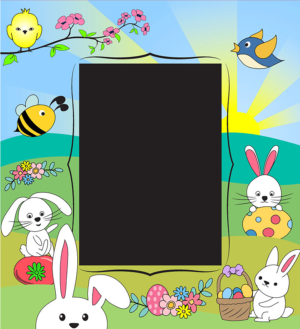 Illustrated Light-Up Easter Photo Frame | Illustration Design by SAI DESIGNS