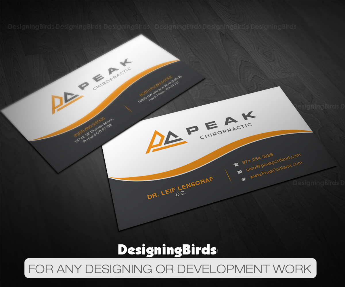 Business Card Design by Designing Birds for Peak Chiropractic | Design #22458825