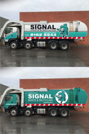 Truck wrap and logo design.  Design the wrap and colours for a new front lift waste and recycling... | Graphic Design by Atvento Graphics