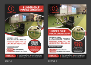 Indoor golf coaching facility needs a flyer advertising the indoor practice program | Flyer Design by SAI DESIGNS