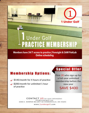 Indoor golf coaching facility needs a flyer advertising the indoor practice program | Flyer Design by Adnan.design