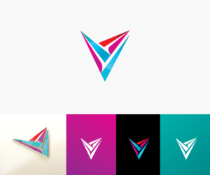 only the letter  V  | Logo Design by step forward 2