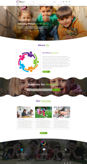 Web design for community centre - bright colours (provided) and matching existing logo | Web Design by ArtBeat Technology