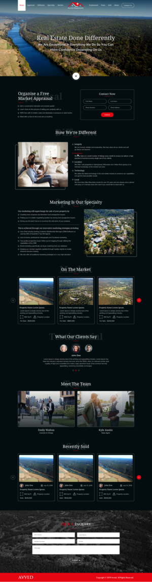 Avved - coded wordpress homepage needed for modern real estate business | Wordpress Design by Sbss