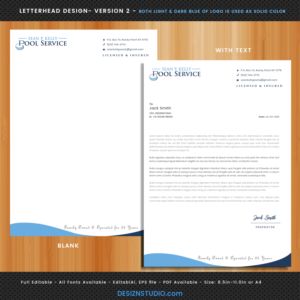 Our swimming pool service needs your help with letterhead | Briefkopf-Design von Expert Designer