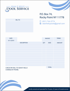 Letterhead Design by zeeshan khan 3 for Sean P. Kelly Pool Service | Design #22563176