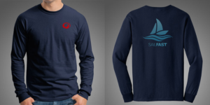 SailFast Apparel shirt design. We are coastal people and the wind is our engine | T-Shirt-Design von Miketerashi