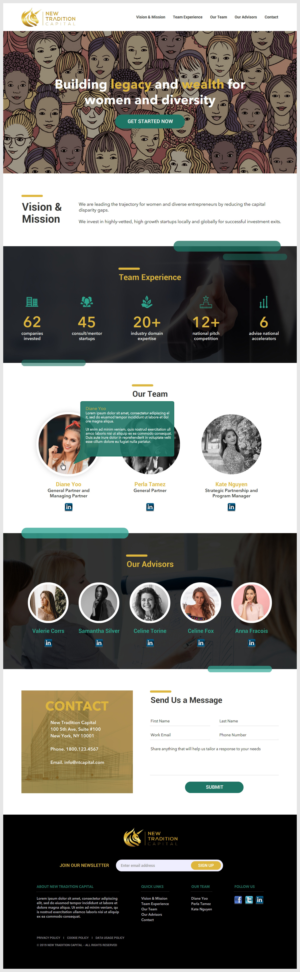 Web design for a women venture fund | Web Design by -Marc-