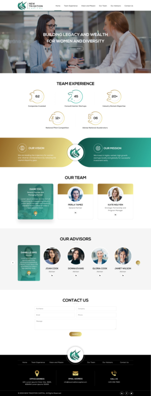 Web design for a women venture fund | Web Design by Sbss