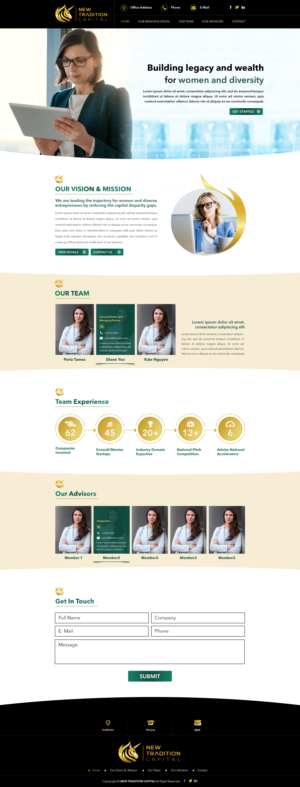 Web design for a women venture fund | Web Design by SAI DESIGNS